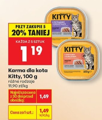 Karma dla kota, 100 g różne rodzaje promocja w Biedronka
