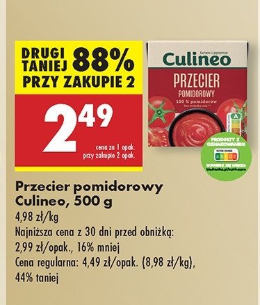 Przecier pomidorowy Culineo promocja w Biedronka