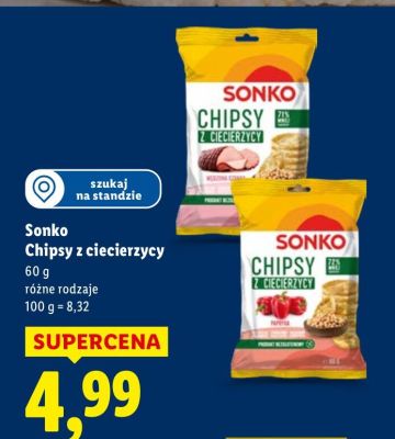 Chipsy z ciecierzycy różne rodzaje promocja w Lidl