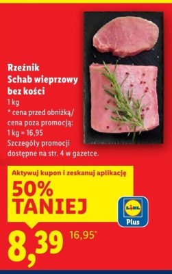 Schab wieprzowy bez kości 1 kg promocja w Lidl