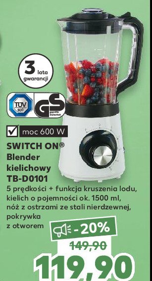 Blender kielichowy tb-d0101 Switch on promocje
