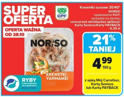 Krewetki promocja w Carrefour Market