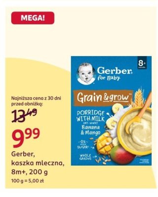 Kaszka mleczna Gerber, 8m+, 200 g promocja w Rossmann