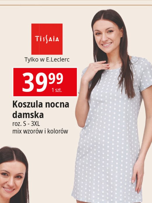 Koszula nocna damska Tissaia promocja w Leclerc