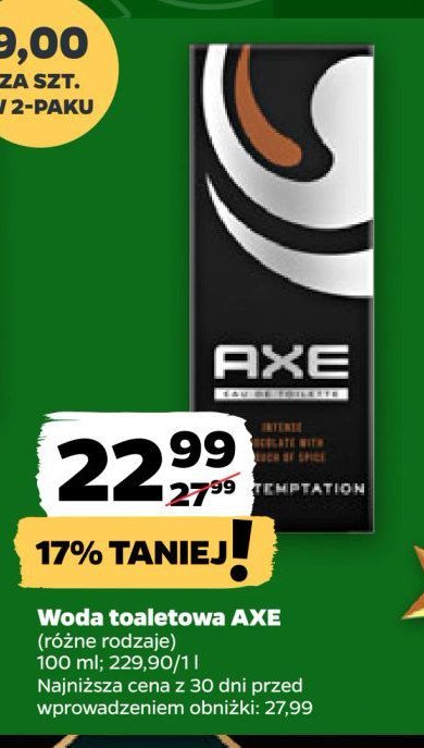 Woda toaletowa Axe dark temptation promocja w Netto