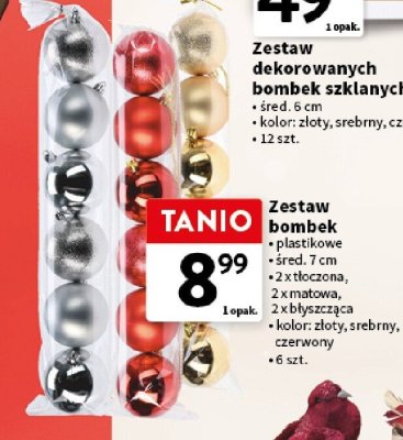 Zestaw bombek plastikowych promocja w Intermarche