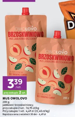 Mus jabłkowo-brzoskwiniowy Owolovo promocja w Stokrotka