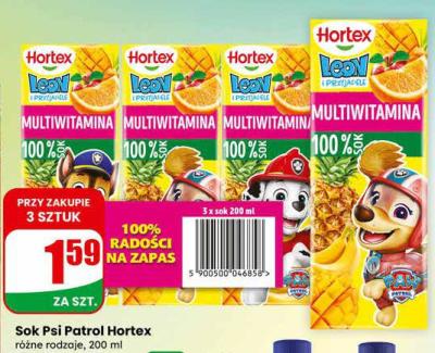 Sok Psi Patrol różne rodzaje, 200 ml promocja w Dino