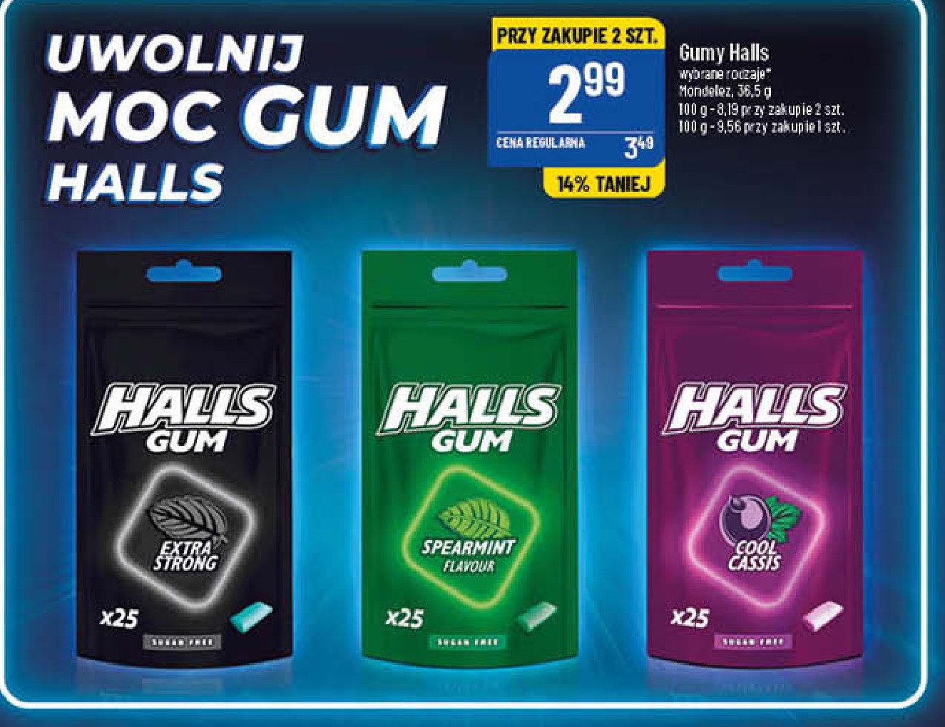Guma spearmint Halls gum promocja