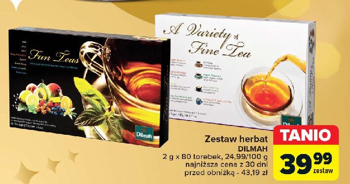 Zestaw herbat a veriety of fine tea Dilmah promocja