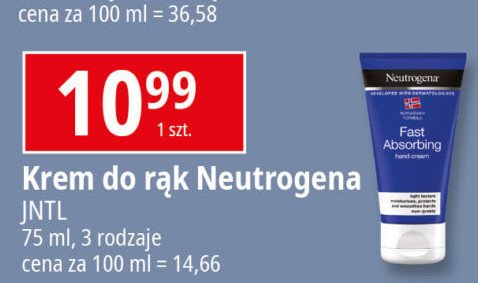 Krem do rąk szybko wchłaniający się Neutrogena formuła norweska promocja w Leclerc