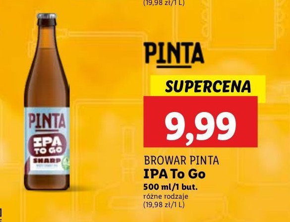 Piwo sharp Pinta ipa to go promocja