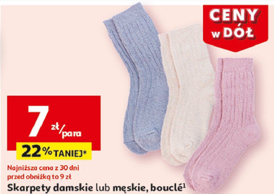 Skarpety mękie boucle Auchan inextenso promocja w Auchan