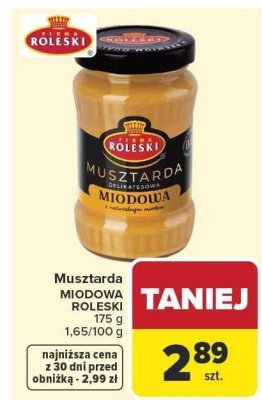 Musztarda MIODOWA ROLESKI 175 g promocja w Carrefour Market