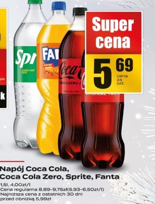 Napój Coca Cola, Coca Cola Zero, Sprite, Fanta promocja w Supeco