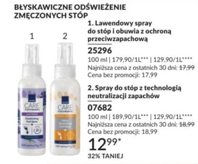Spray lawendowy do stóp z liofilizowaną ochroaną przeciwzapachową promocja w AVON