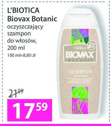 Szampon do włosów oczyszczający Biovax botanic promocja