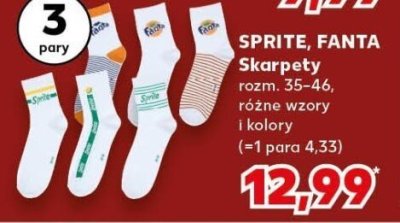 Skarpety SPRITE, FANTA rozm. 35-46, 3-pak promocja w Kaufland