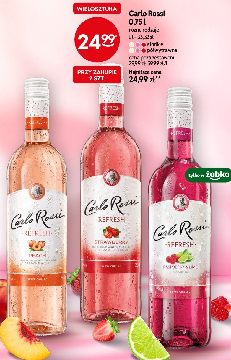 Wino Carlo rossi refresh raspberry&lime promocja