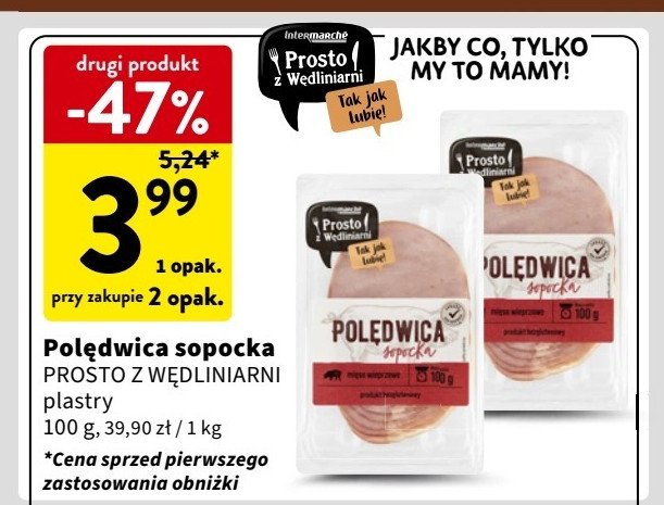 Poledwica sopocka Intermarche prosto z wędliniarni promocja w Intermarche