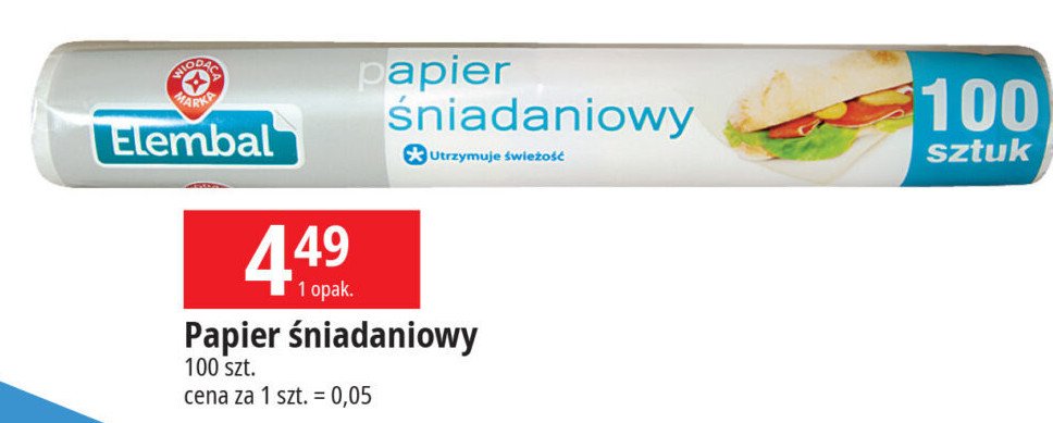 Papier śniadaniowy Wiodąca marka elembal promocja w Leclerc