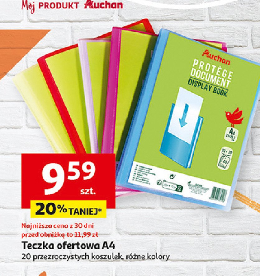 Teczka a4 z koszulkami Auchan promocja