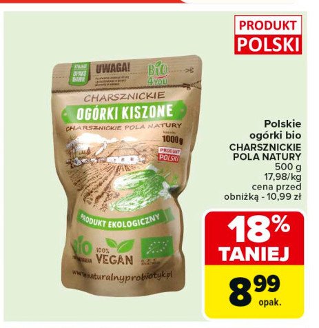 Ogórki kiszone bio Charsznica promocja