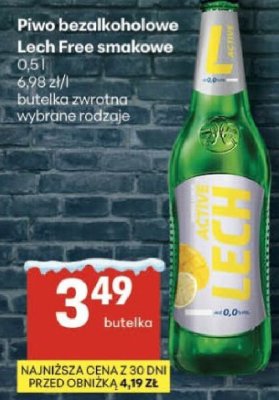 Piwo bezalkoholowe Lech Free smakowe 0,5l wybrane rodzaje promocja w Delikatesy Centrum