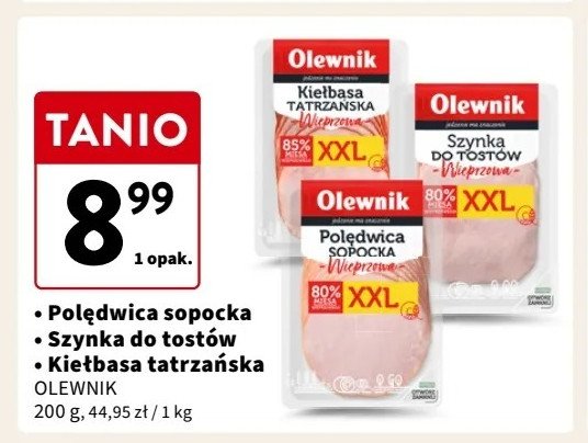 Szynka do tostów Olewnik promocja w Intermarche
