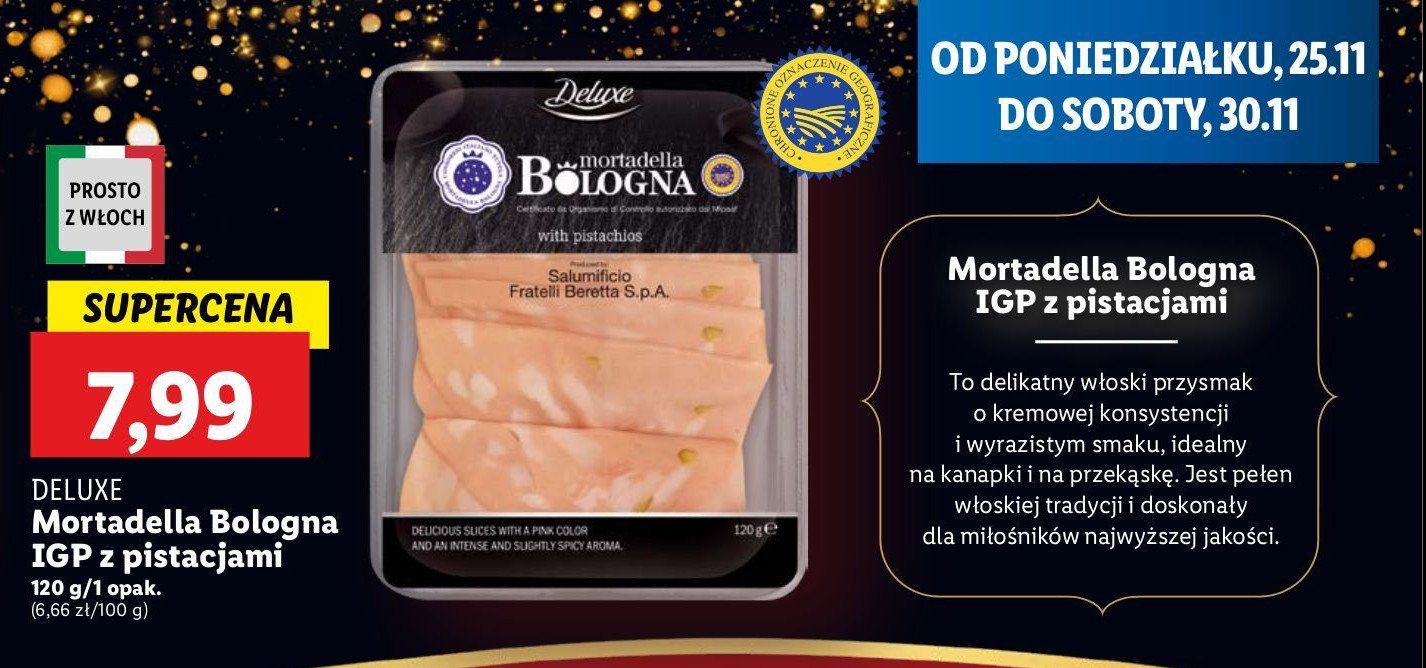 Mortadella bologna z pistacjami DE LUXE promocja