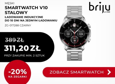 Zegarek męski Smartwatch V10 stalowy ZG-017288 promocja w Briju