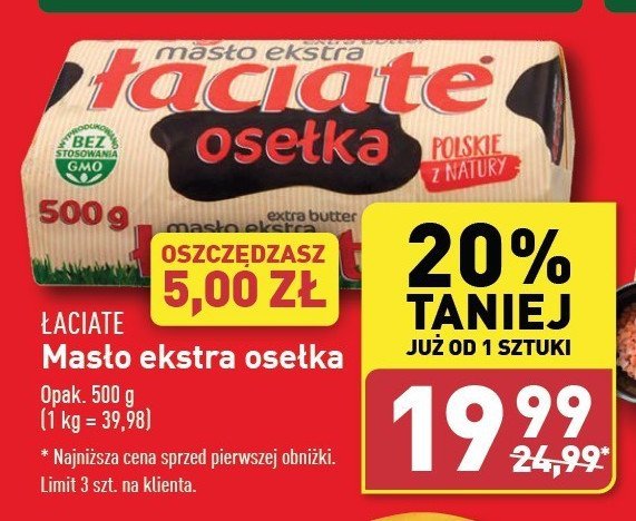 Masło osełka Łaciate promocja