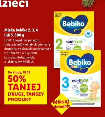 Mleko zastępcze 2, 3, 4 lub 5 600 g DRUGIE -50% promocja w Lidl