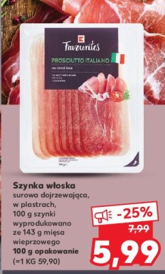 Szynka włoska prosciutto K-classic favourites promocja