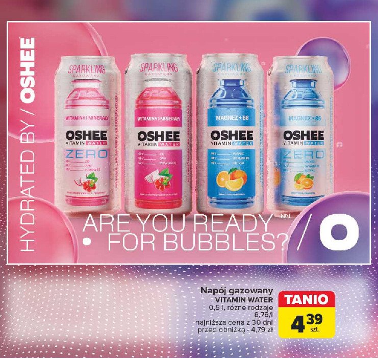 Napój magnez + b6 Oshee vitamin water zero promocja