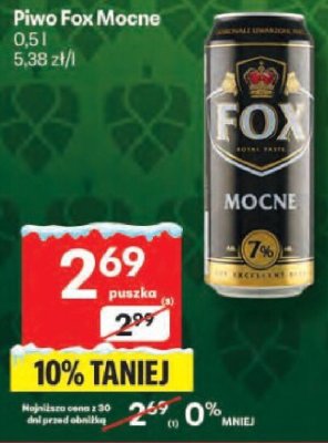 Piwo Fox Mocne promocja w Delikatesy Centrum