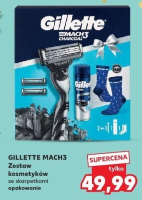 GILLETTE MACH3 Zestaw kosmetyków ze skarpetkami opakowanie promocja w Kaufland