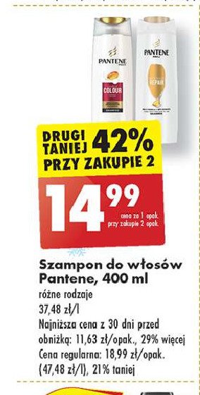 Szampon do włosów lively colour Pantene pro-v promocja w Biedronka