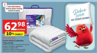 Zestaw kołdra i poduszka Twoja chwila 160x200 + 70x80 cm promocja w Auchan