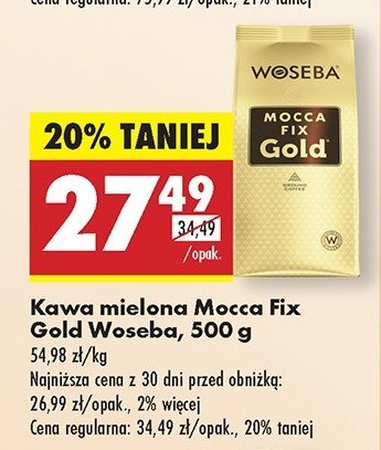 Kawa Woseba mocca fix gold promocja w Biedronka