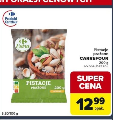 Pistacje prażone CARREFOUR solone, bez soli promocja w Globi