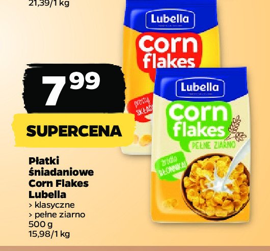 Płatki kukurydziane klasyczne Lubella corn flakes promocja