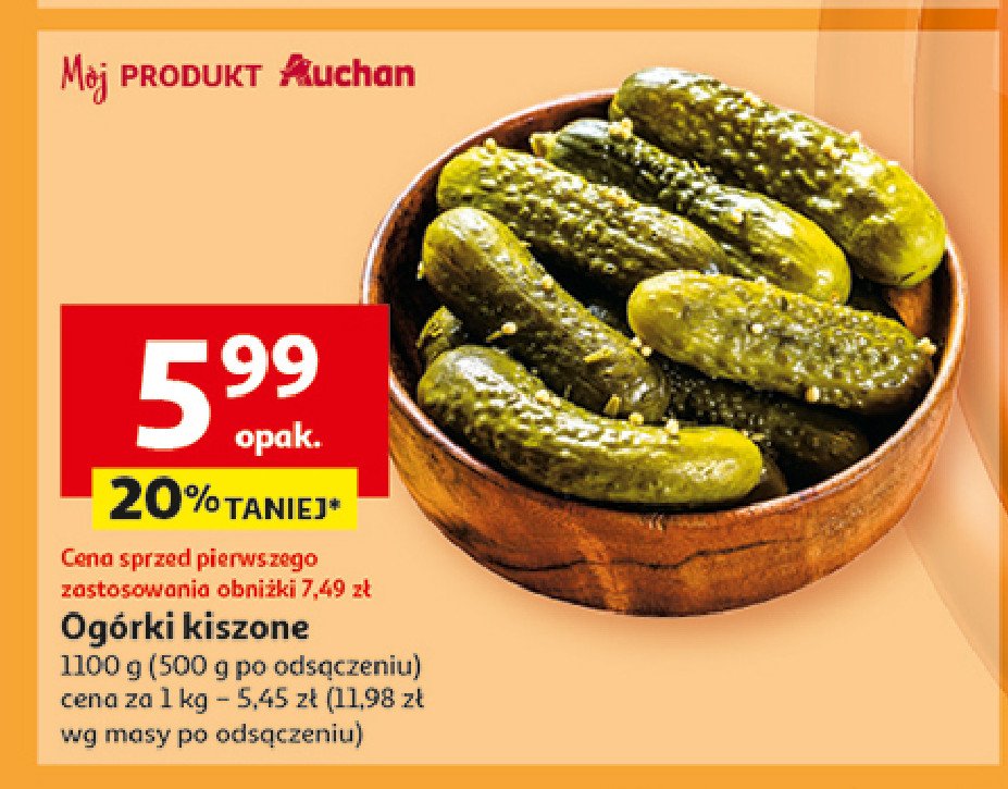 Ogórki kiszone promocja w Auchan