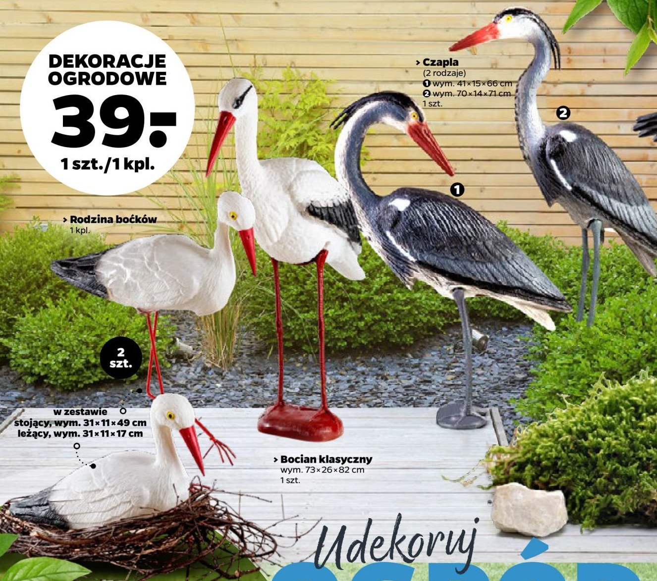 Czapla 70 x 14 x 71 cm promocja w Netto