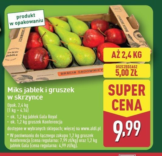 Mix gruszek i jabłek promocja w Aldi