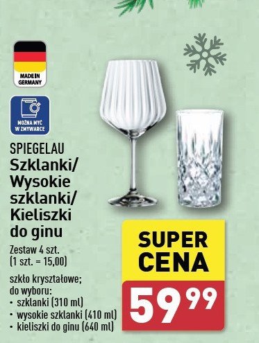 Szklanki niskie Spiegelau promocja w Aldi