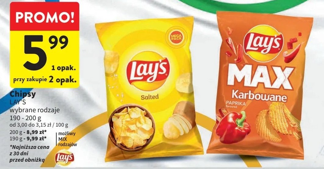 Chipsy paprykowe Lay's max karbowane promocja