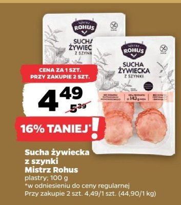 Sucha żywiecka z szynki  promocja w Netto