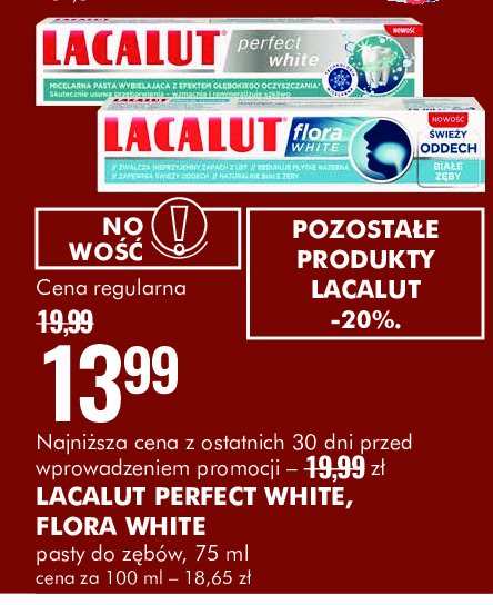 Pasta do zębow Lacalut perfect white promocja