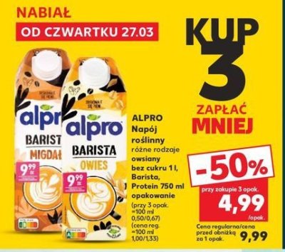 Napój owies barista Alpro promocja